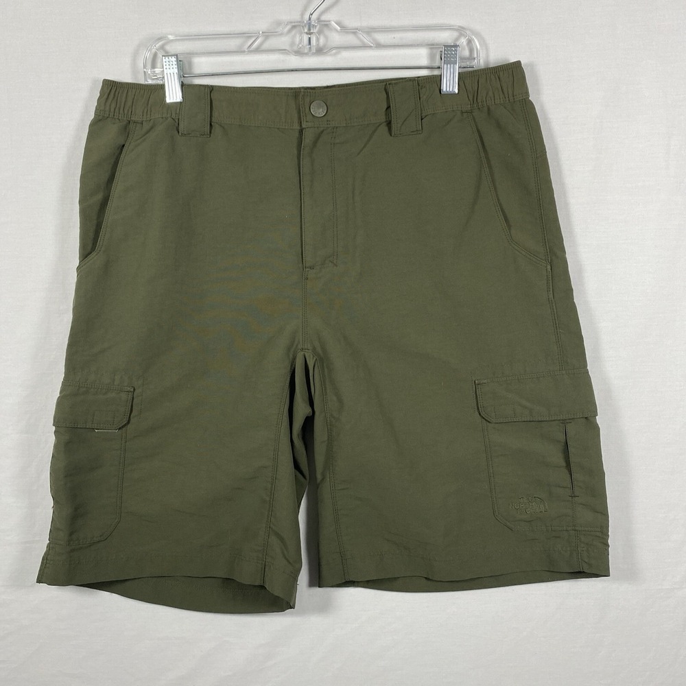 The North Face Paramount Peak Cargo Shorts‎ Mens Medium Nylon Olive Green